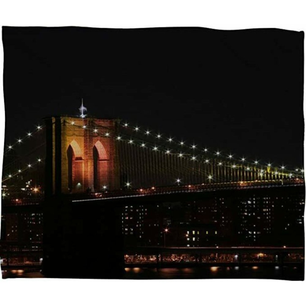 DENY Designs Fleece Throw Blanket 50 x 60 Inch Leonidas Oxby Brooklyn Bridge 2
